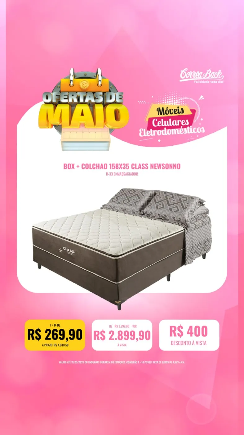 Box + Colchão 158x35 Class NewSonno | CORRÊA BACK