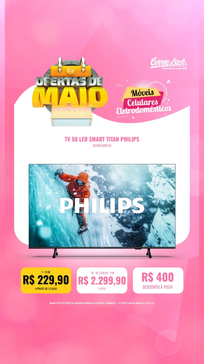 TV 50 LED Smart Titan Philips | CORRÊA BACK